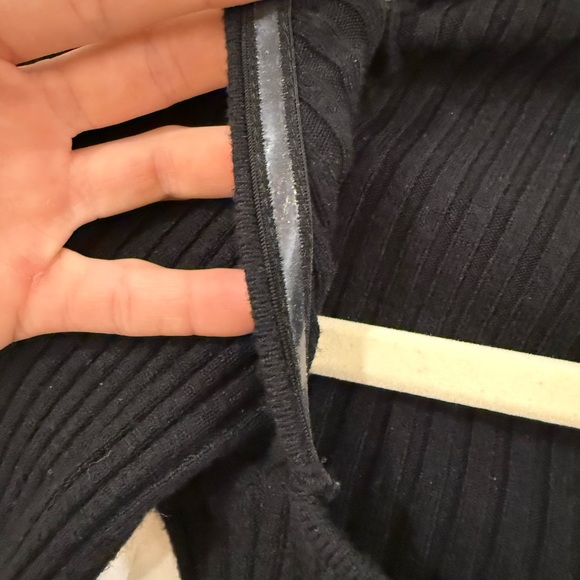 Black Lace-Up Ribbed Top - Picture 6 of 6